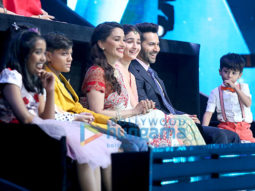 Varun Dhawan, Alia Bhatt and Madhuri Dixit snapped promoting Kalank on sets of Sa Re Ga Ma Pa Lil Champs