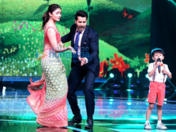 Varun Dhawan and Alia Bhatt snapped on the sets of Saregama Lil Champs