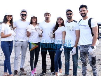 Afroz Shah and Dia Mirza snapped participating in a beach cleaning drive