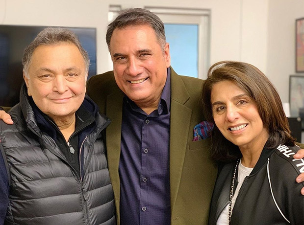 Boman Irani meets Rishi Kapoor and Neetu Kapoor in New York