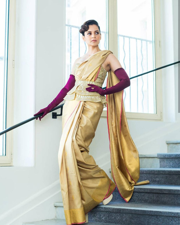 Cannes 2019 Day 1: Kangana Ranaut creates a STORM with a stunning custom saree and corset look