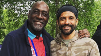 FANBOY ALERT! Farhan Akhtar strikes a pose with cricket legend, Sir Vivian Richards