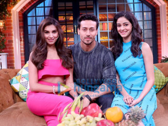 Student Of The Year 2 stars Tiger Shroff, Tara Sutaria and Ananya Pandey snapped on the sets of The Kapil Sharma Show