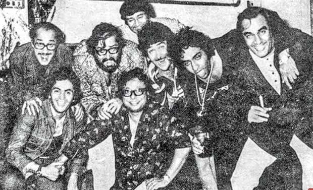 This throwback picture of Rishi Kapoor with Shammi Kapoor, RD Burman, Dev Anand and others has an interesting backstory