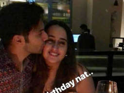 Varun Dhawan gives a sweet kiss to girlfriend Natasha Dalal on her birthday