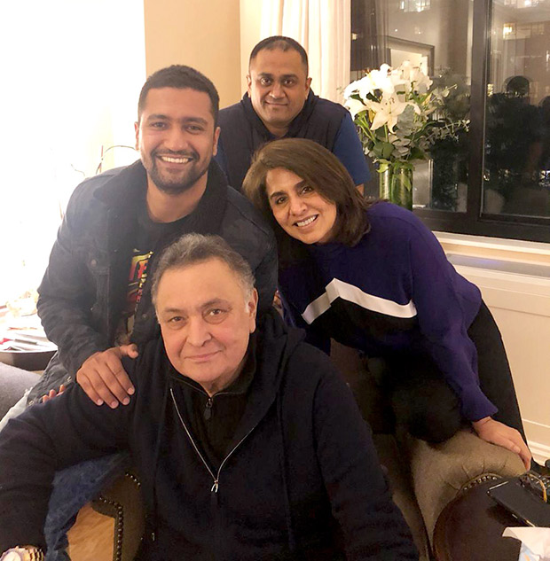 Vicky Kaushal meets Sanju co-star Ranbir Kapoor’s parents Rishi Kapoor and Neetu Kapoor in New York