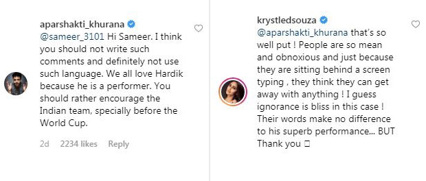 Krystle D’Souza dedicates a cute post for ‘Bhai’ Hardik Pandya but the two of them are heavily trolled for it! 