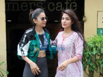 Photos: Rakul Preet Singh and Rhea Chakraborty spotted at Farmers’ Cafe in Bandra