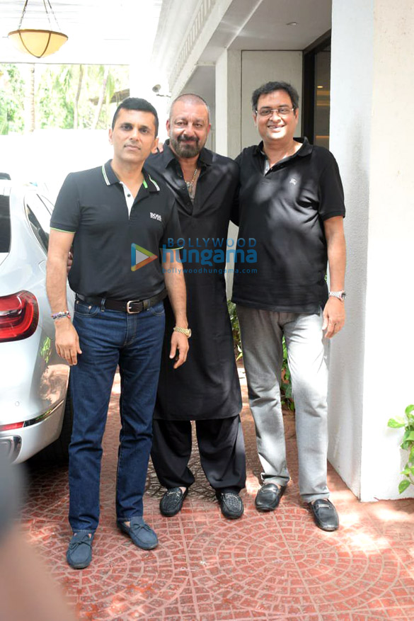 Photos: Sanjay Dutt spotted at Anand Pandit’s office in Juhu