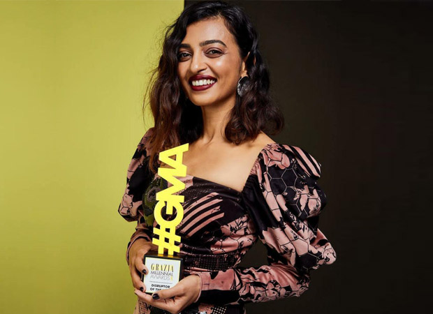 Radhika Apte wins a well-deserved title of the Digital Disruptor of the Year at the Grazia Millennial Awards!