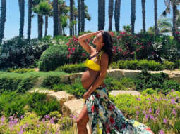 HOT! Amy Jackson looks radiant in yellow bralet as she flaunts her pregnancy glow during her latest exotic vacation