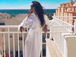 HOT! Keerthy Suresh looks absolutely stunning in a bathrobe as she flaunts her svelte frame!