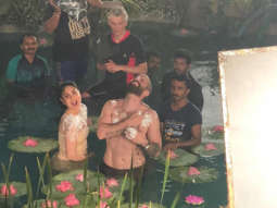 Kareena Kapoor Khan shows her goofy side whilst shooting a bathing scene for a soap brand