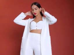 Boss babe Nora Fatehi is a vision in white in this all white ensemble at Batla House trailer launch