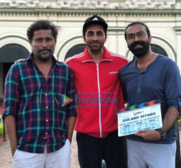 on the sets of the movie Gulabo Sitabo