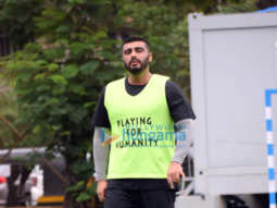 Photos: Arjun Kapoor and Mahendra Singh Dhoni snapped during a football match practice