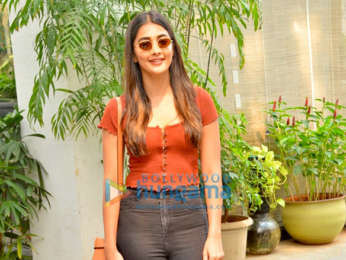 Photos: Pooja Hegde snapped at a dubbing studio in Juhu