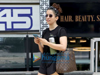 Photos: Sanya Malhotra snapped at I Think Fitness in Bandra
