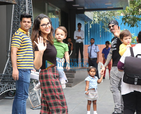 Photos: Sunny Leone snapped with her kids at play school in Juhu Photos: Sunny Leone snapped with her kids at play school in Juhu
