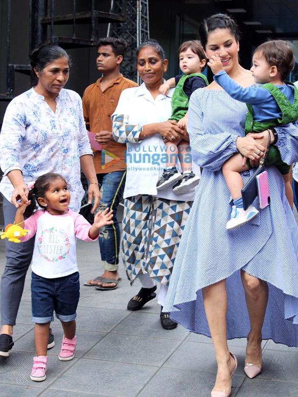 Photos: Sunny Leone spotted with her kids in Juhu
