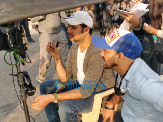 on the sets of the movie Dream Girl