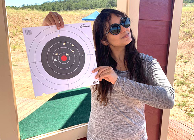 Huma Qureshi is preparing herself for Zack Snyder’s Army Of The Dead by practicing rifle shooting!