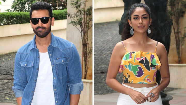 John Abraham, Mrunal Thakur and Nikhil Advani snapped promoting their film Batla House at Radio City office in Bandra