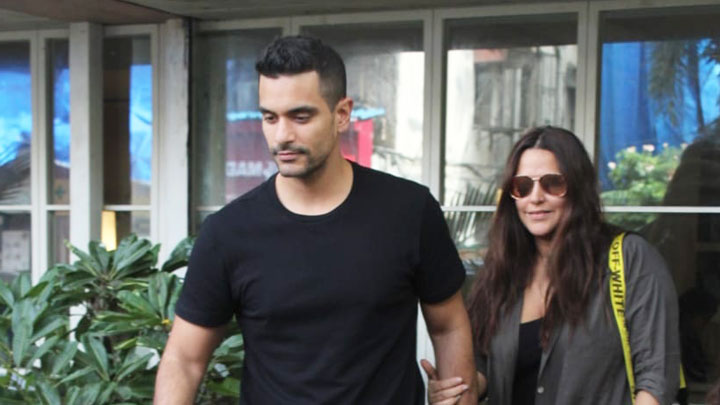 Neha Dhupia and Angad Bedi spotted at restaurant in Bandra