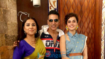 Photos: Akshay Kumar, Taapse Pannu and Vidya Balan snapped promoting their film Mission Mangal at Sun N Sand in Juhu