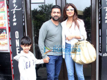 Photos: Shilpa Shetty and Raj Kundra spotted at Bastian in Bandra