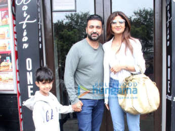 Photos: Shilpa Shetty and Raj Kundra spotted at Bastian in Bandra