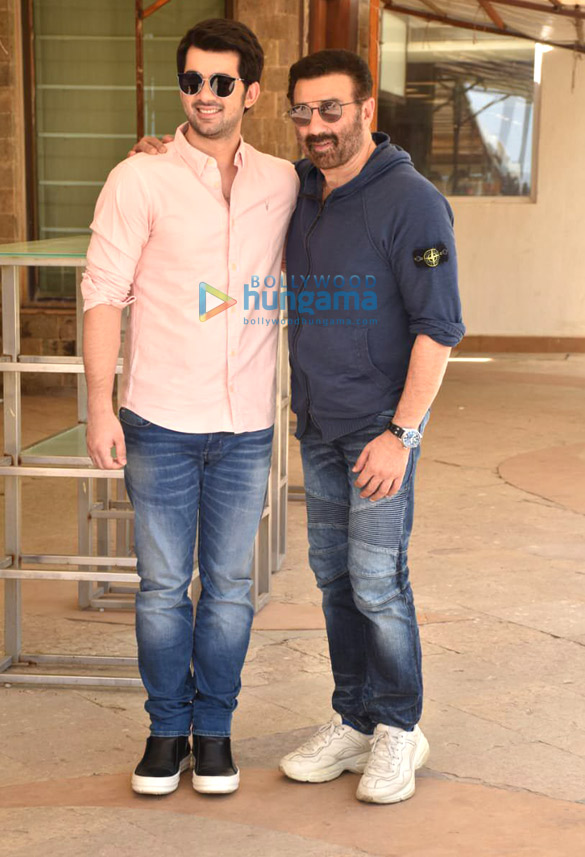 photos sunny deol karan deol and saher bamba snapped promoting their film pal pal dil ke paas 3
