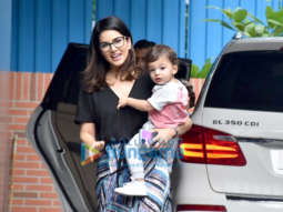 Photos: Sunny Leone snapped with her kids at a playschool in Juhu