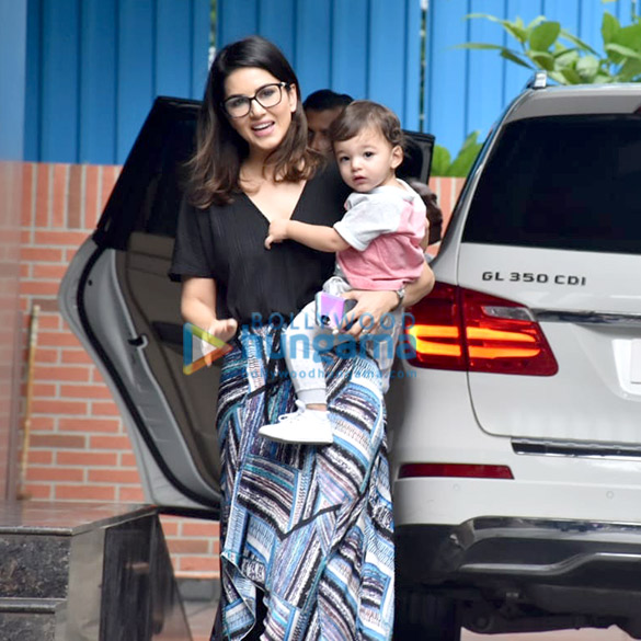 Photos: Sunny Leone snapped with her kids at a playschool in Juhu