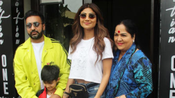 Shilpa Shetty snapped with her family at Bastian in Bandra