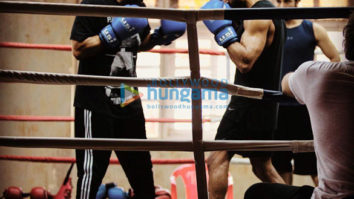 on the sets of the movie Toofan