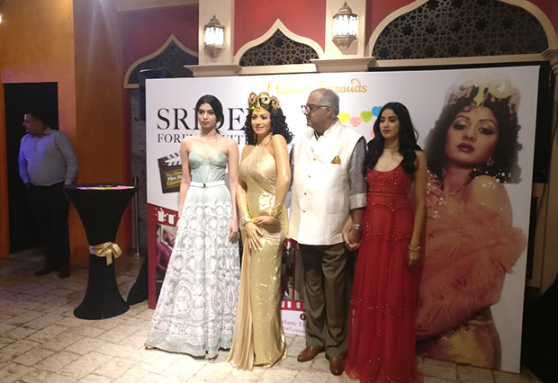 PHOTOS: Boney Kapoor, Janhvi Kapoor and Khushi Kapoor unveil Sridevi’s statue at Madame Tussauds Singapore