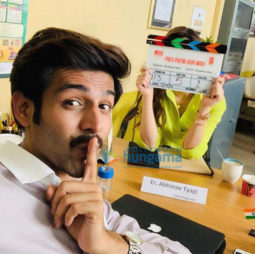 on the sets of the movie Pati Patni Aur Woh