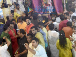 Photos: Amitabh Bachchan and Abhishek Bachchan snapped at Lalbaugcha Raja Darshan