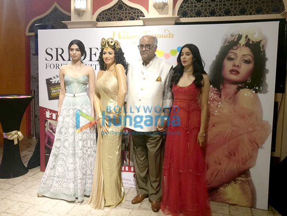Photos: Boney Kapoor, Janhvi Kapoor and Khushi Kapoor unveil Sridevi’s wax statue in Singapore
