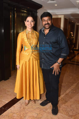 Photos: Chiranjeevi and Tamannaah Bhatia snapped at Taj Lands End while promoting their film Syeraa Narasimha Reddy