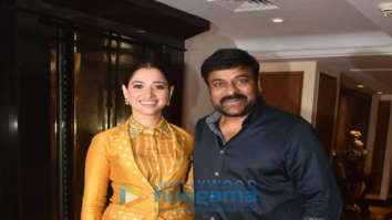 Photos: Chiranjeevi and Tamannaah Bhatia snapped at Taj Lands End while promoting their film Syeraa Narasimha Reddy
