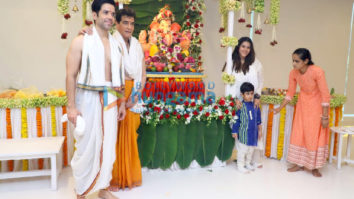 Photos: Jeetendra and Tusshar Kapoor snapped during Ganpati puja at their residence