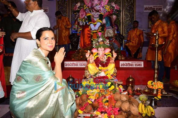 photos kangana ranaut snapped at andheri cha raja darshan 5