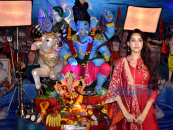 Photos Nora Fatehi snapped at T-Series Ganpati celebration