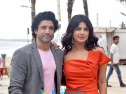 Photos: Priyanka Chopra Jonas and Farhan Akhtar snapped during The Sky Is Pink promotions at Sun and Sand, Juhu