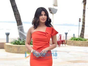 Photos: Priyanka Chopra Jonas and Farhan Akhtar snapped during The Sky Is Pink promotions at Sun and Sand, Juhu