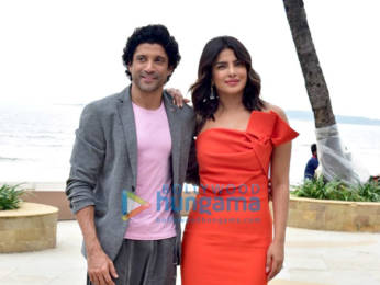 Photos: Priyanka Chopra Jonas and Farhan Akhtar snapped during The Sky Is Pink promotions at Sun and Sand, Juhu
