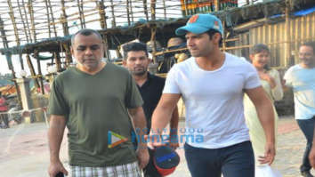 Photos: Varun Dhawan, Paresh Rawal and Anjini Dhawan snapped at the Versova jetty