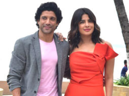 Priyanka Chopra Jonas and Farhan Akhtar snapped during The Sky Is Pink promotions at Sun and Sand, Juhu